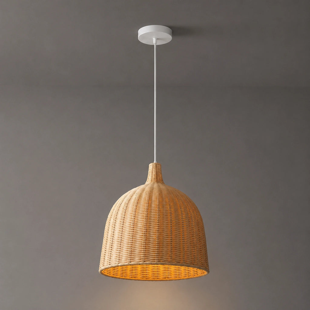 Lustre rotin bohème – artisanale rustique