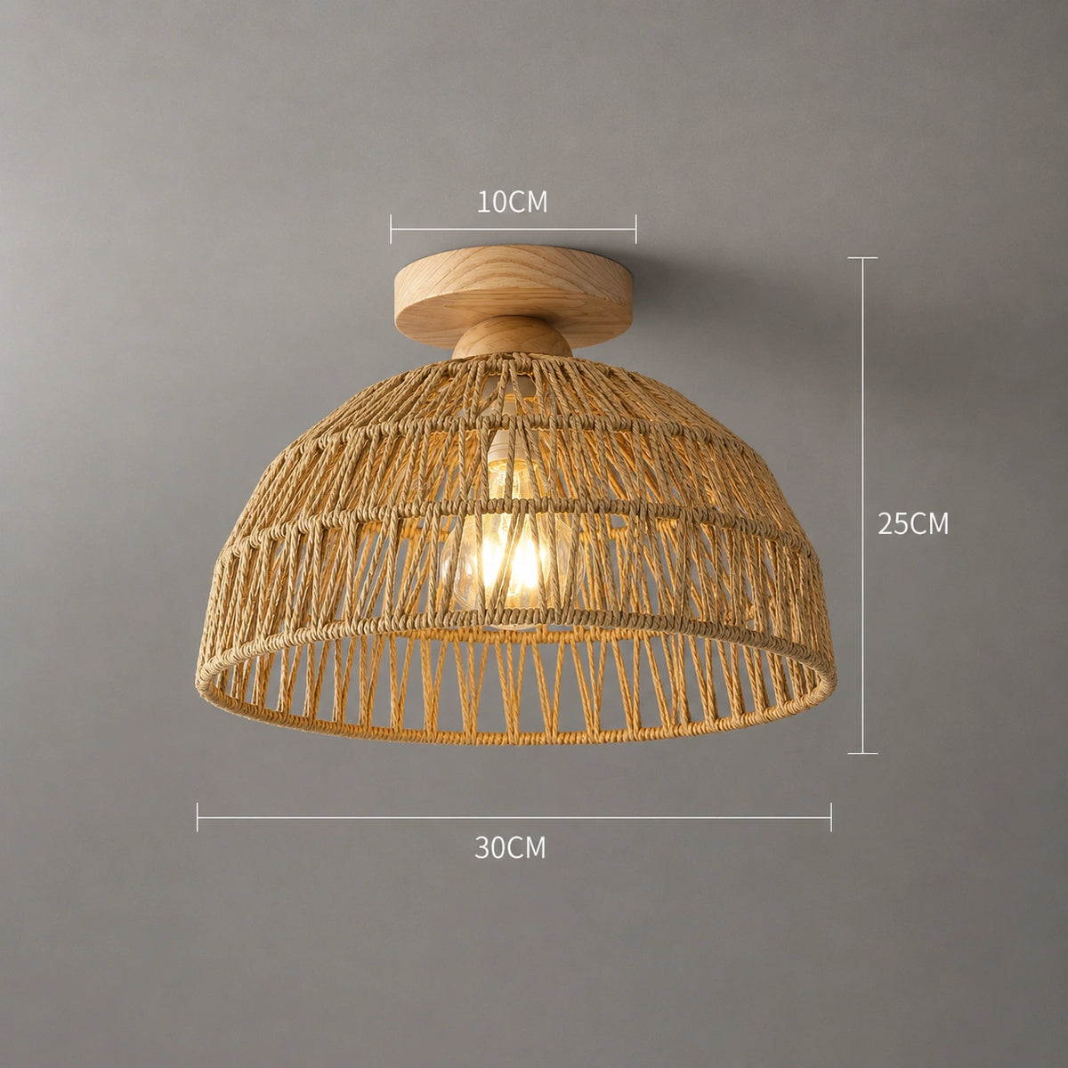 Plafonnier rotin - Artisanal vintage