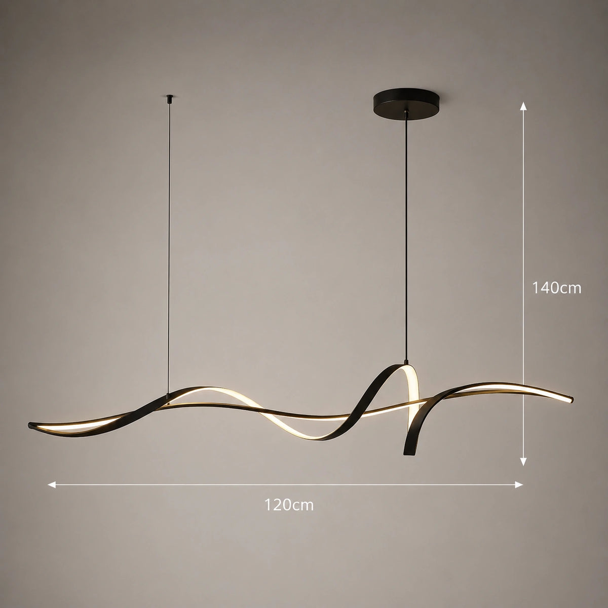 Lustre de salon design noir | Ondea