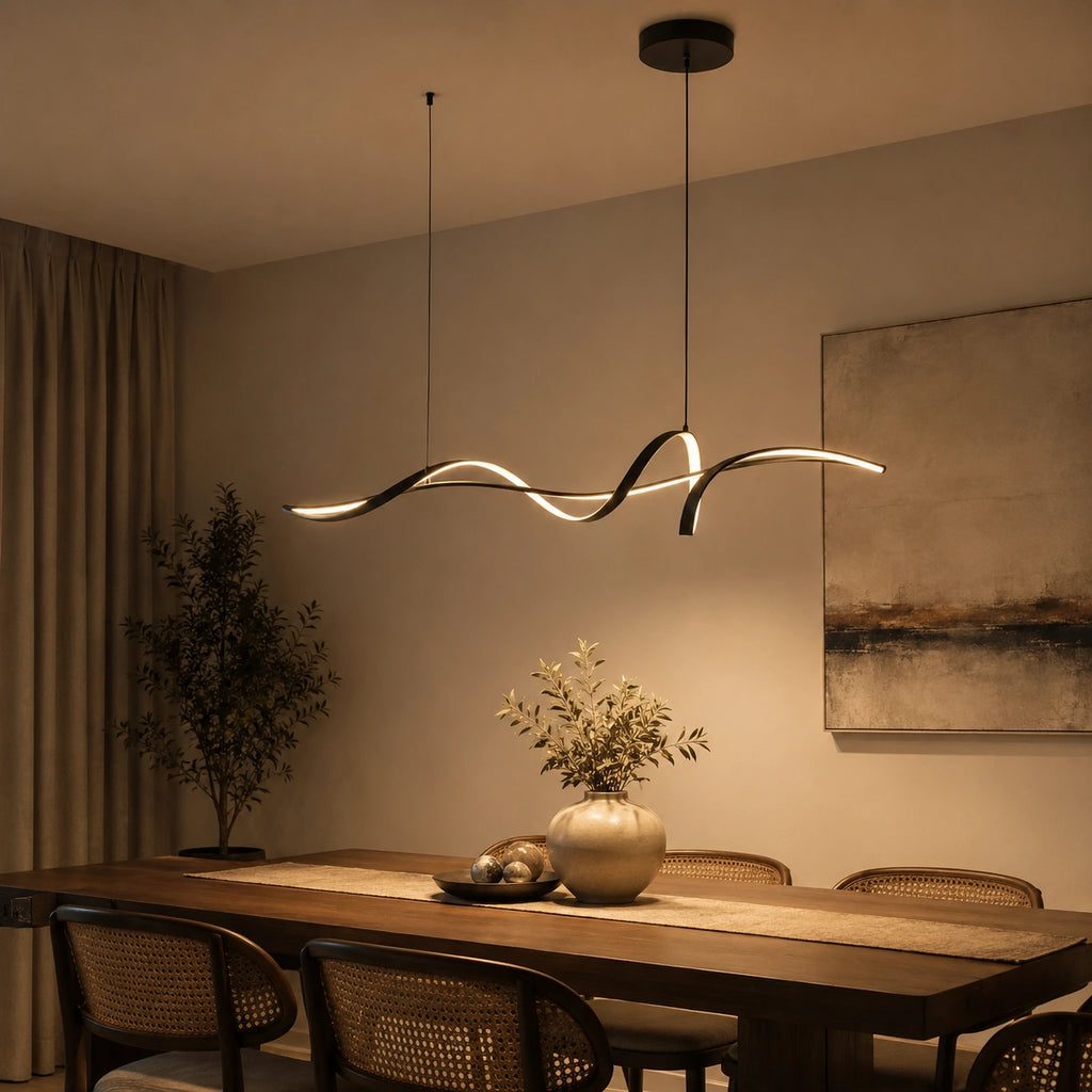 Lustre de salon design noir | Ondea