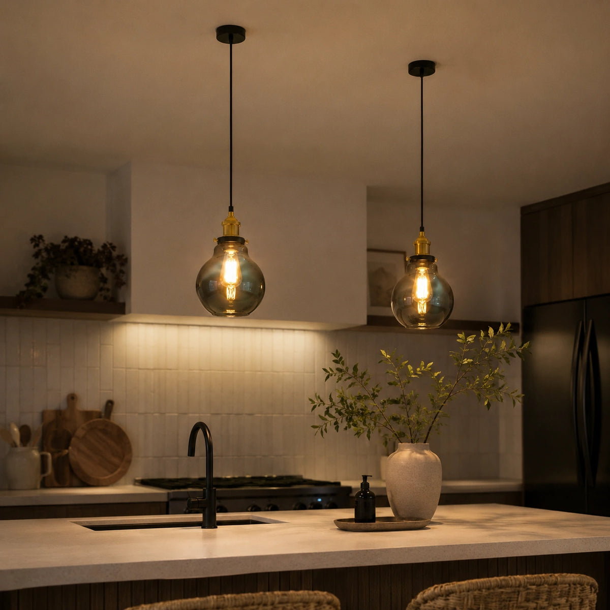 Suspension de salon en verre design | Oréo
