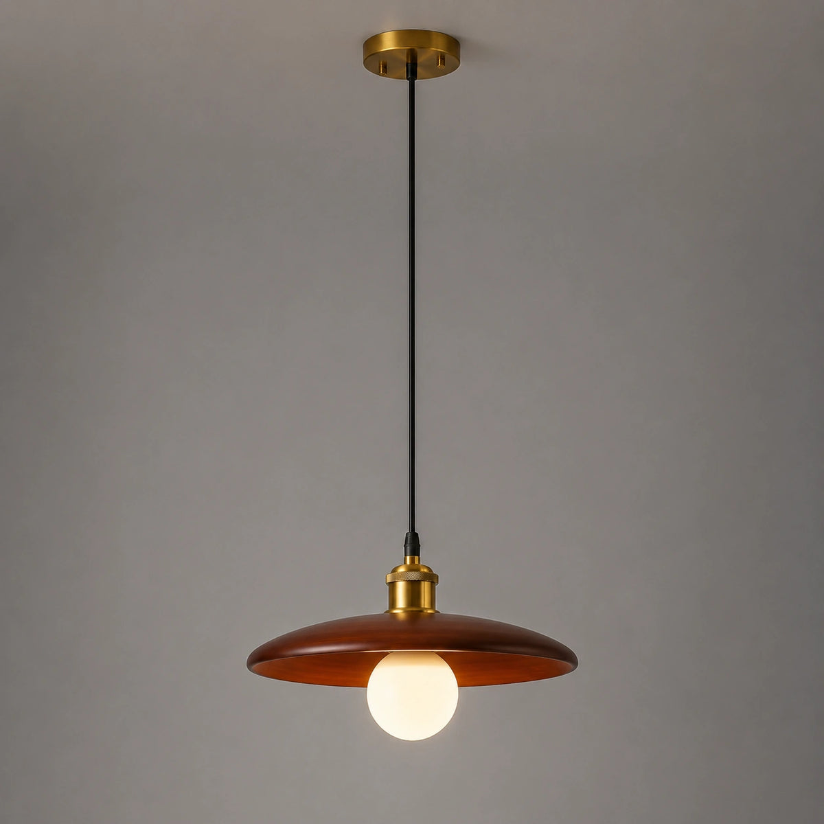 Lustre effet bois et doré | Elio