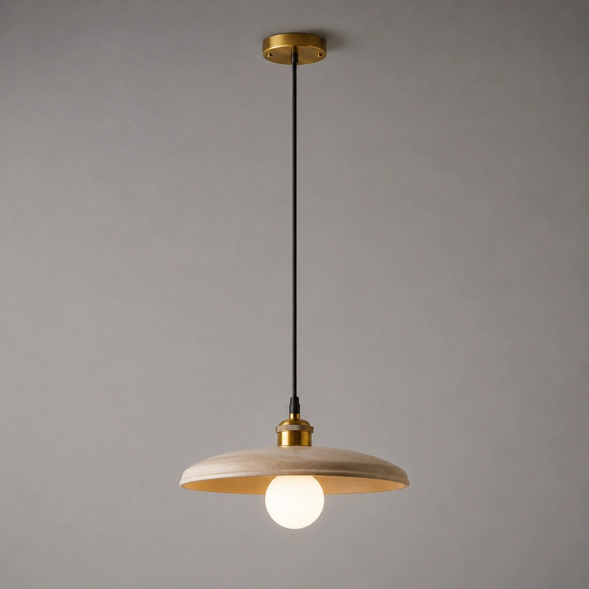 Lustre effet bois et doré | Elio