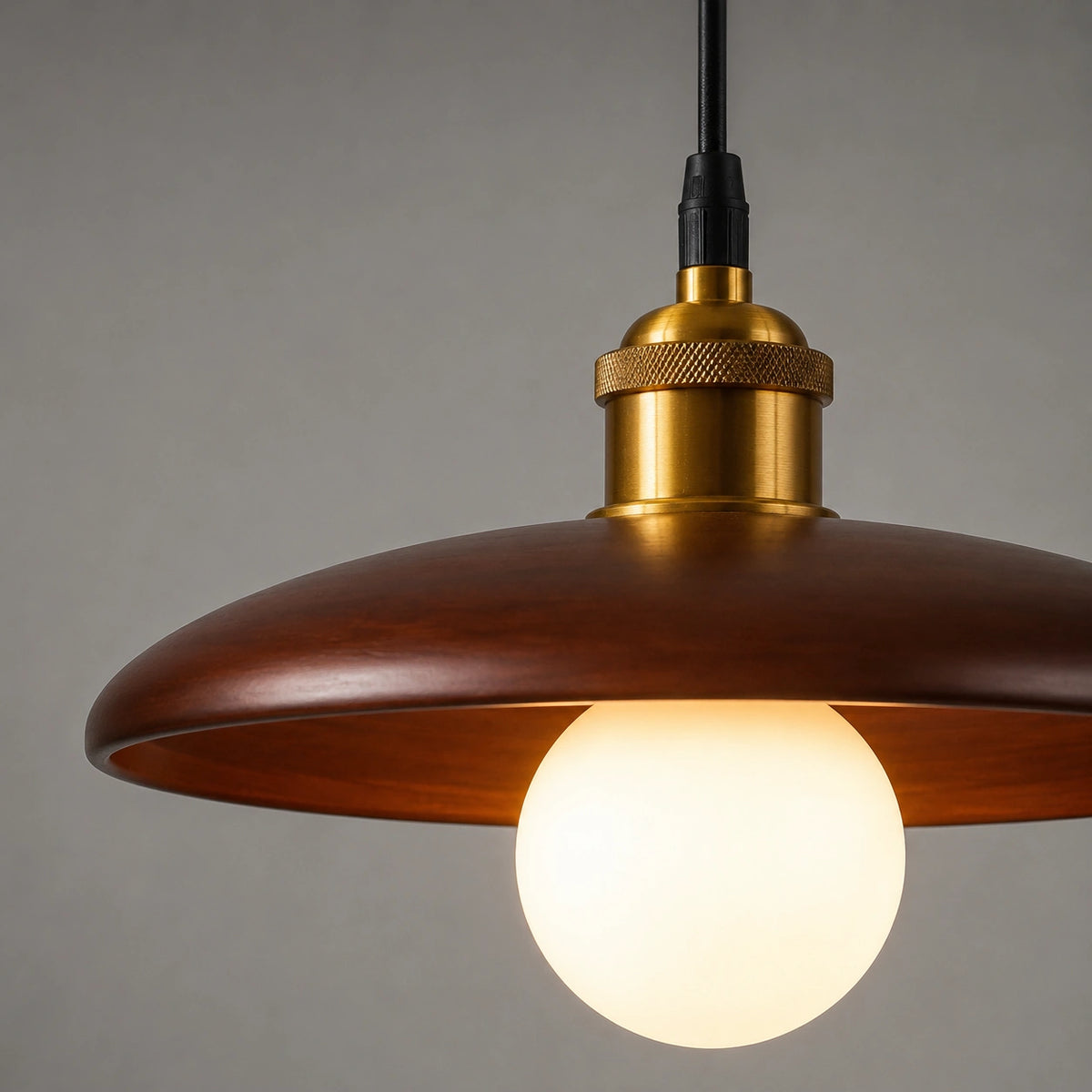 Lustre effet bois et doré | Elio