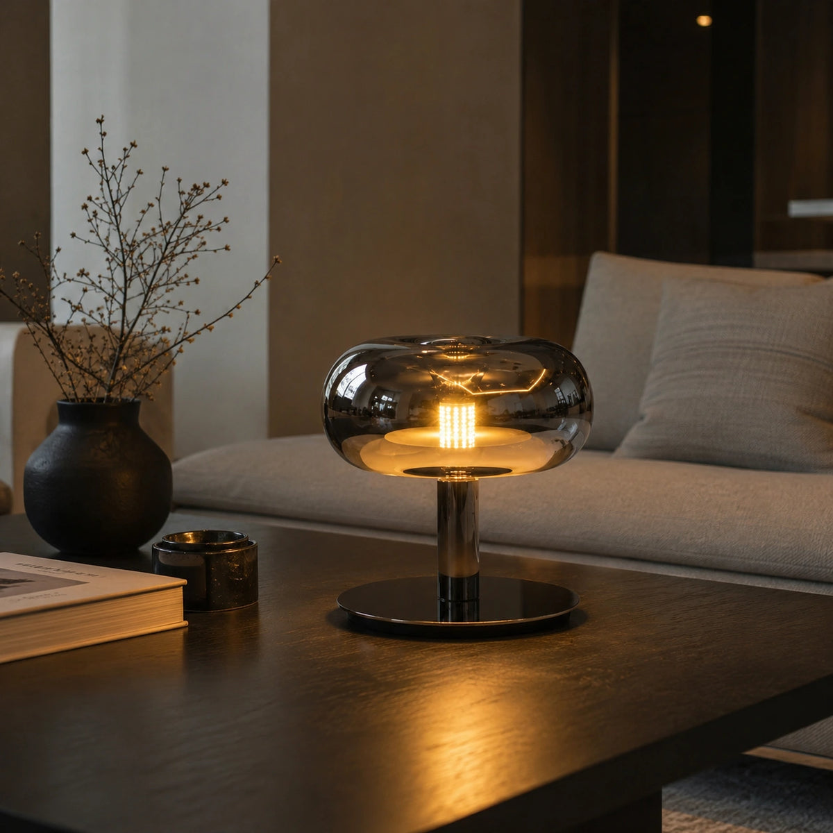 Lampe Champignon Méduse en Verre – Éclairage LED Dimmable au Design Italien