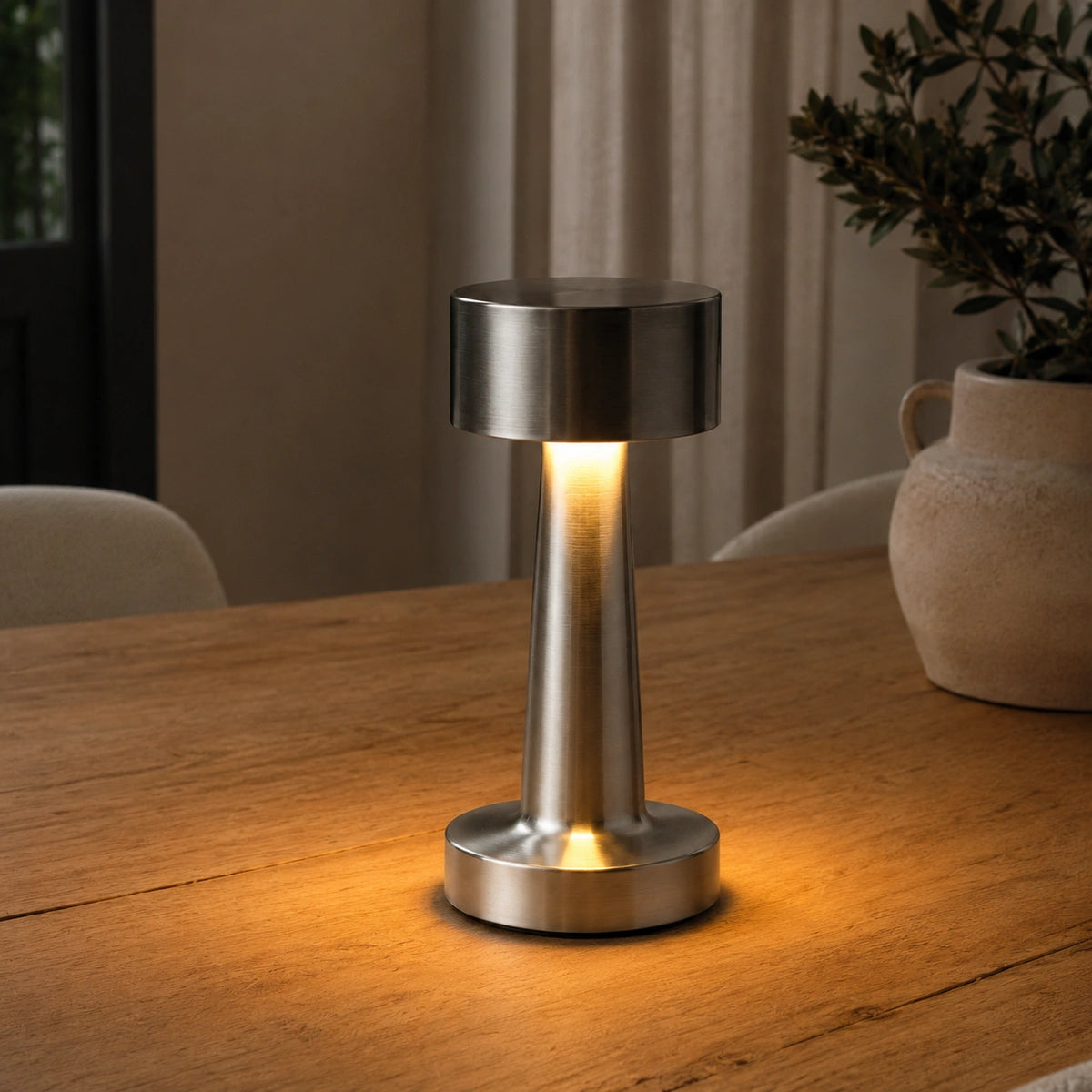Lampe de Table Rechargeable Style Vintage – Éclairage LED Tactile - AMBRE