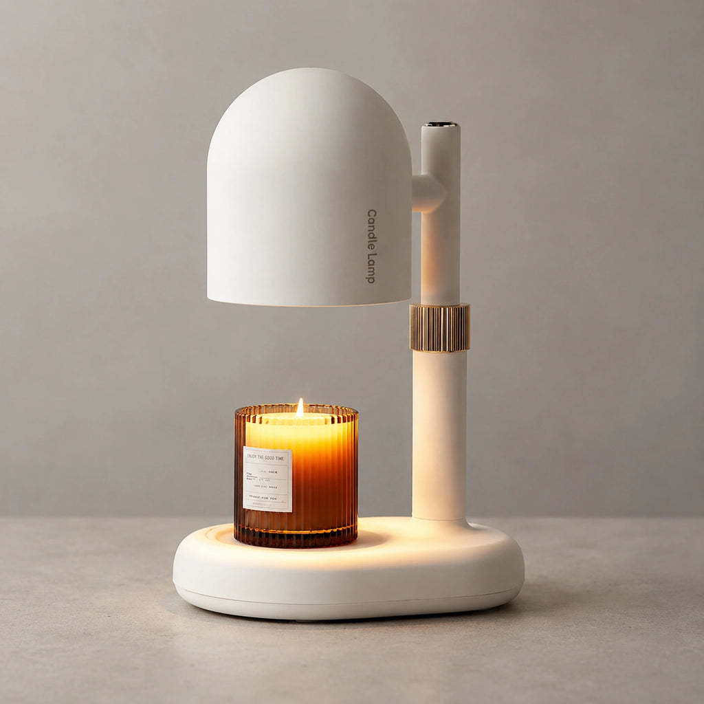 Lampe Chauffe-Bougie Électrique Dimmable – Chauffe Bougie Parfumée Sans Flamme avec Ampoule Halogène