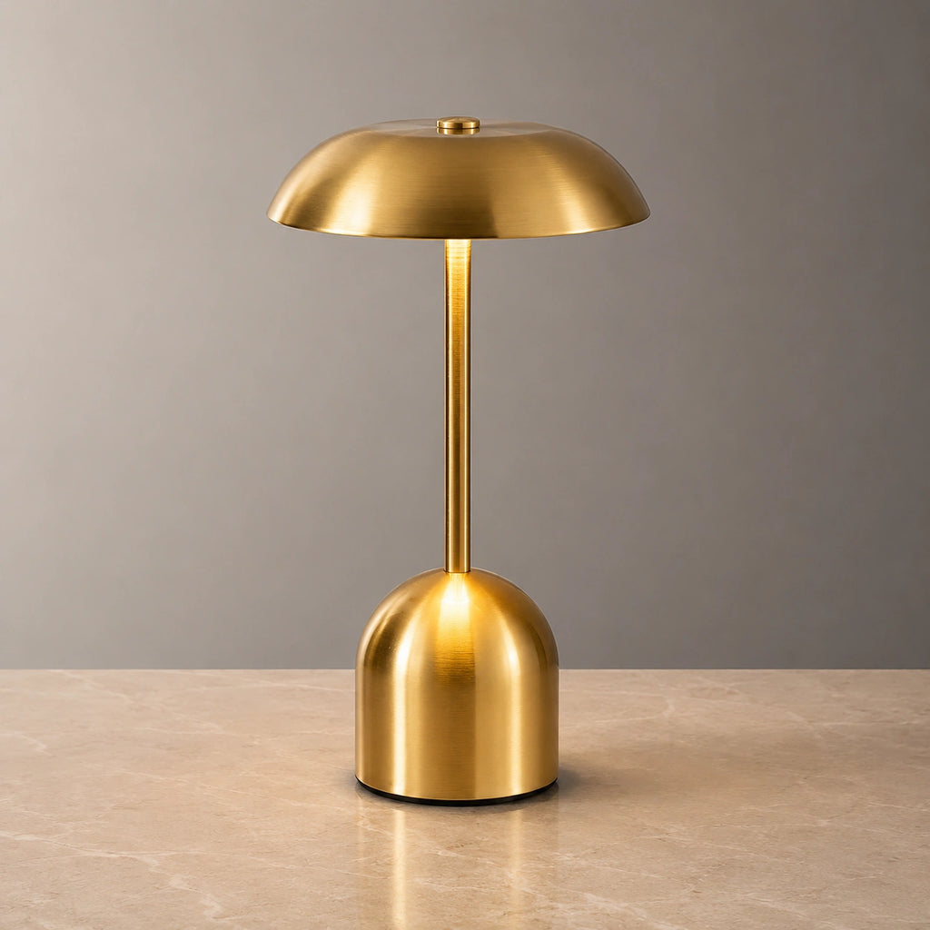 Lampe de Table LED Rechargeable en Métal Dorée – Lampe Tactile Dimmable