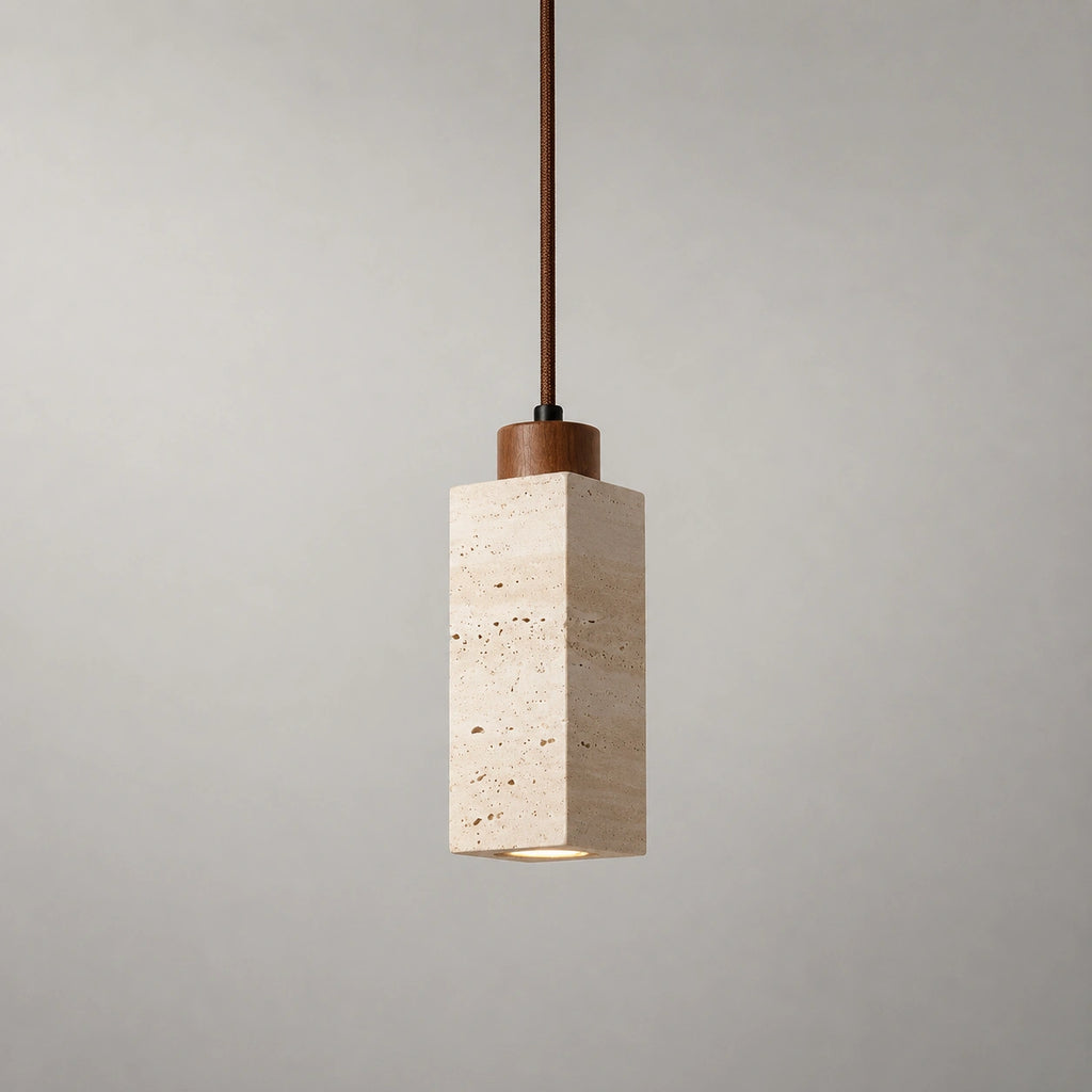Suspension en pierre - bois acajou, Violy design