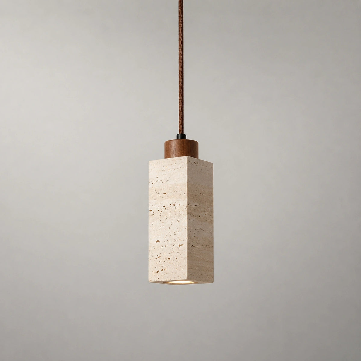 Suspension en pierre - bois acajou, Violy design