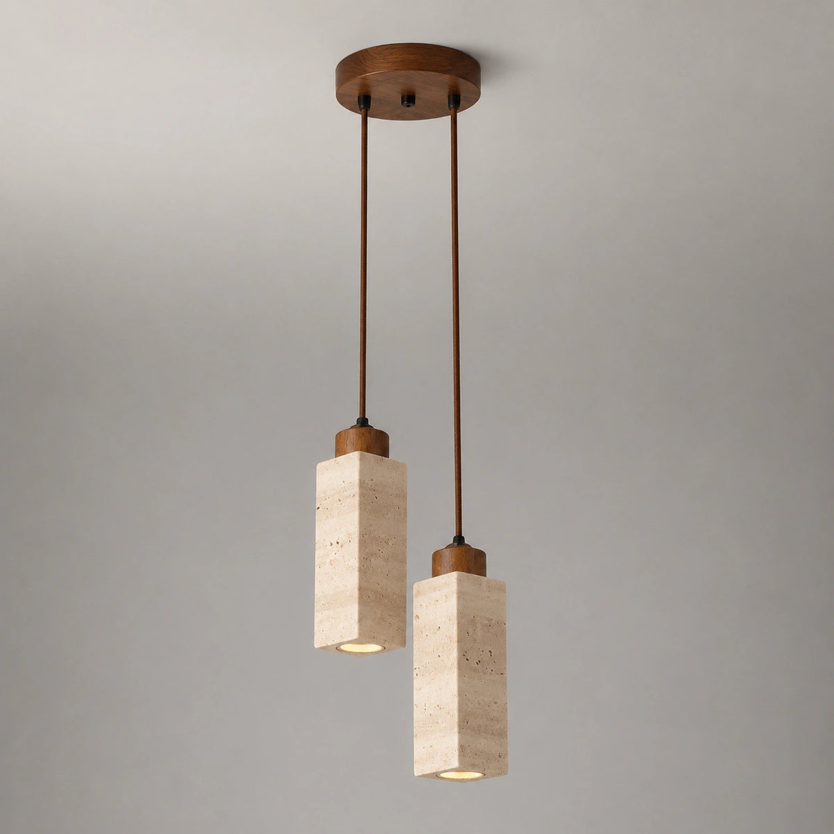 Suspension en pierre - bois acajou, Violy design
