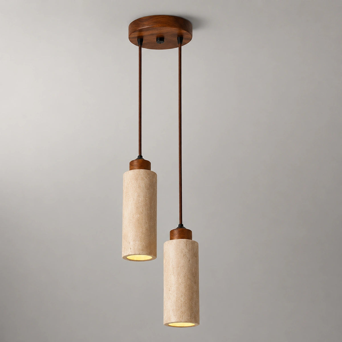 Suspension en pierre - bois acajou, Violy design
