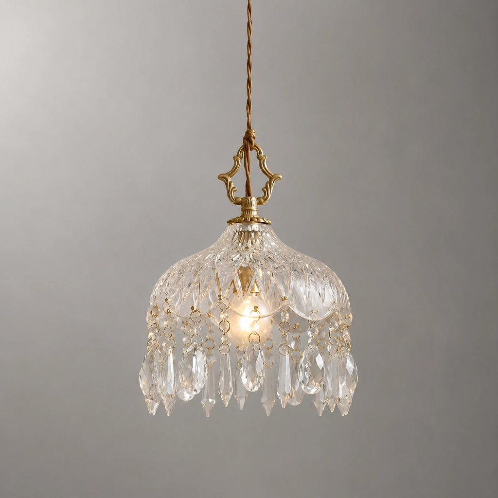 Lustre en verre -  Suspension Rétro Français chic