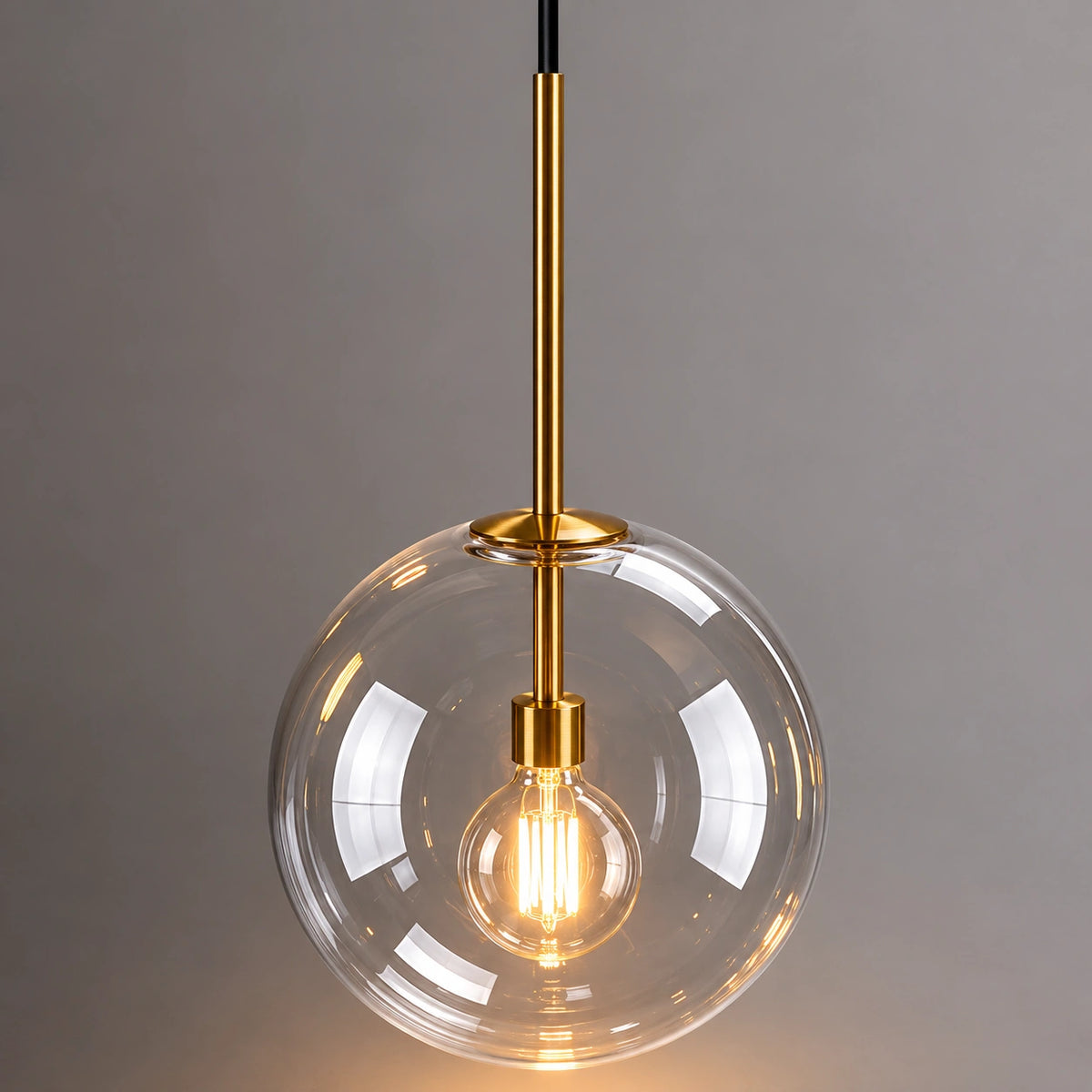Suspension boule en verre - style contemporain