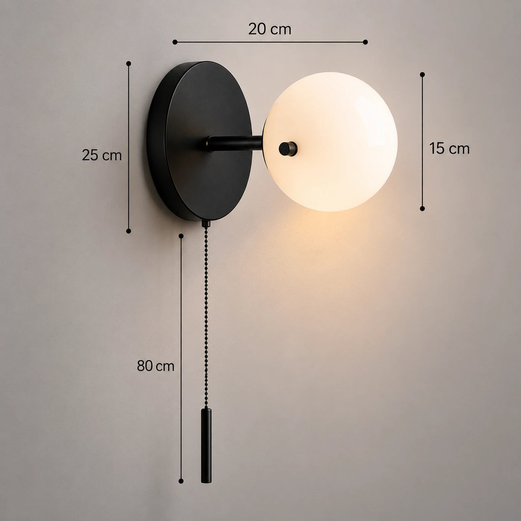 applique murale chambre - Boule design, Noir et doré