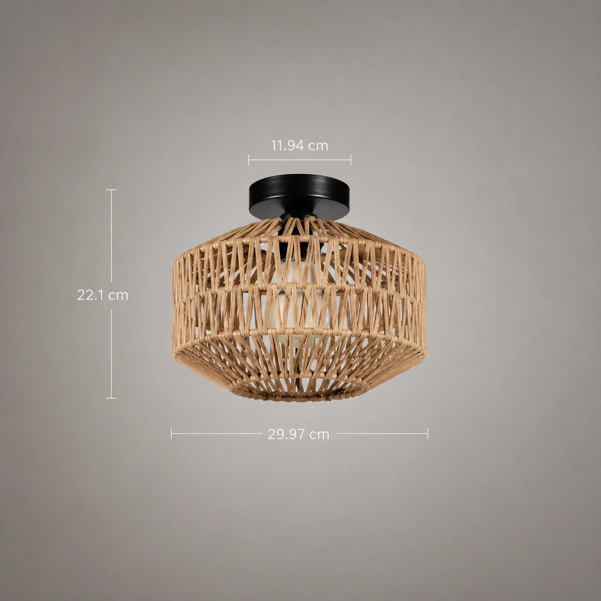 Lustre bambou naturel tressé – suspension artisanale en rotin pour salon
