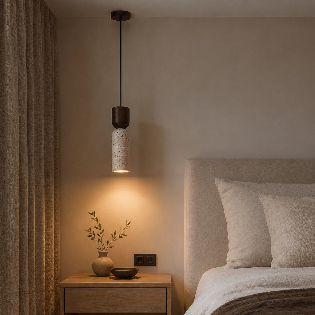 Lustre travertin, suspension simple | Noma