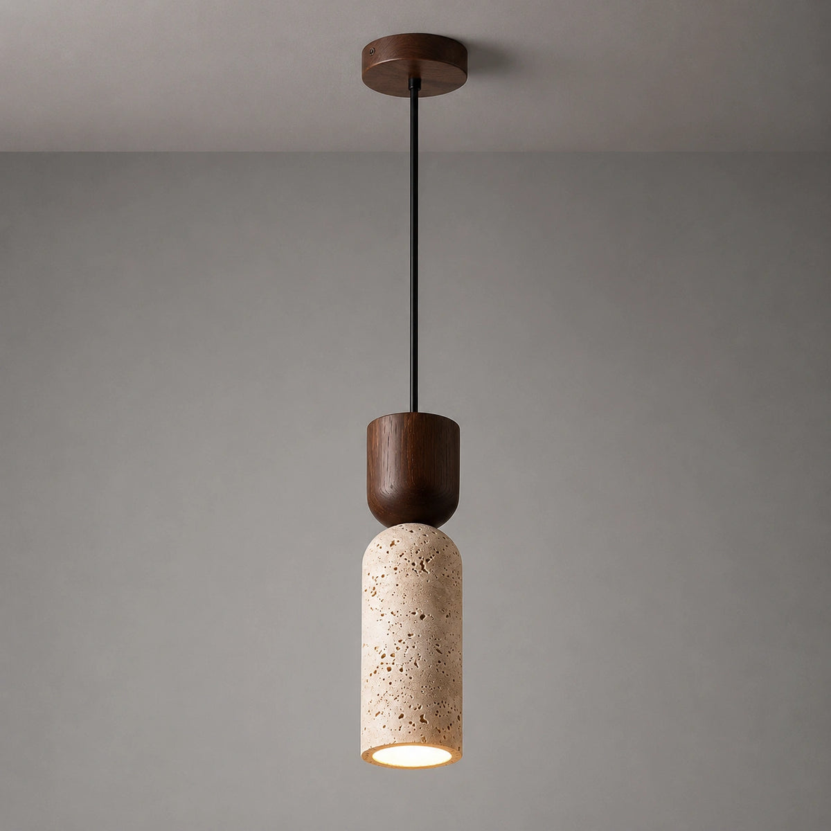 Lustre travertin, suspension simple | Noma