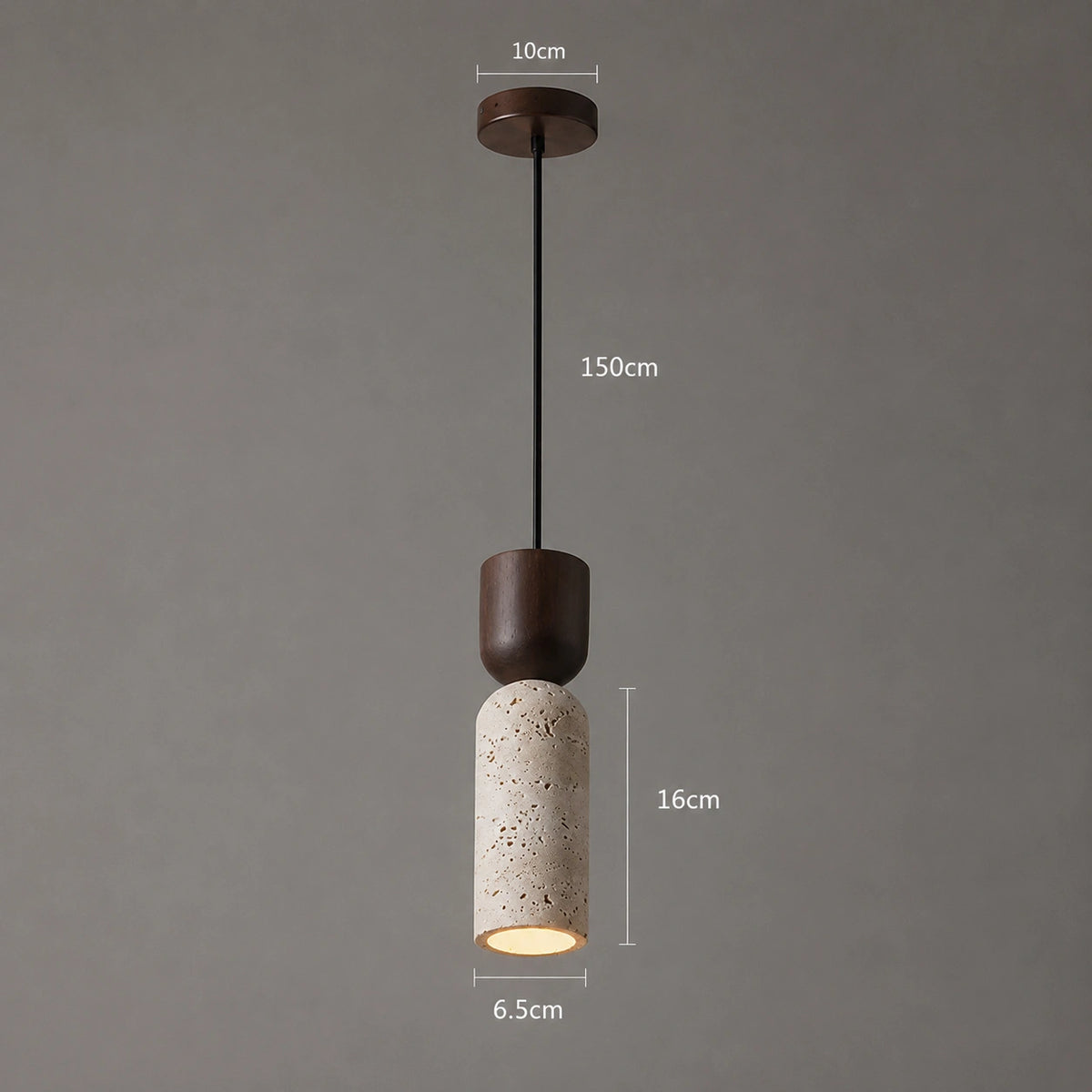 Lustre travertin, suspension simple | Noma
