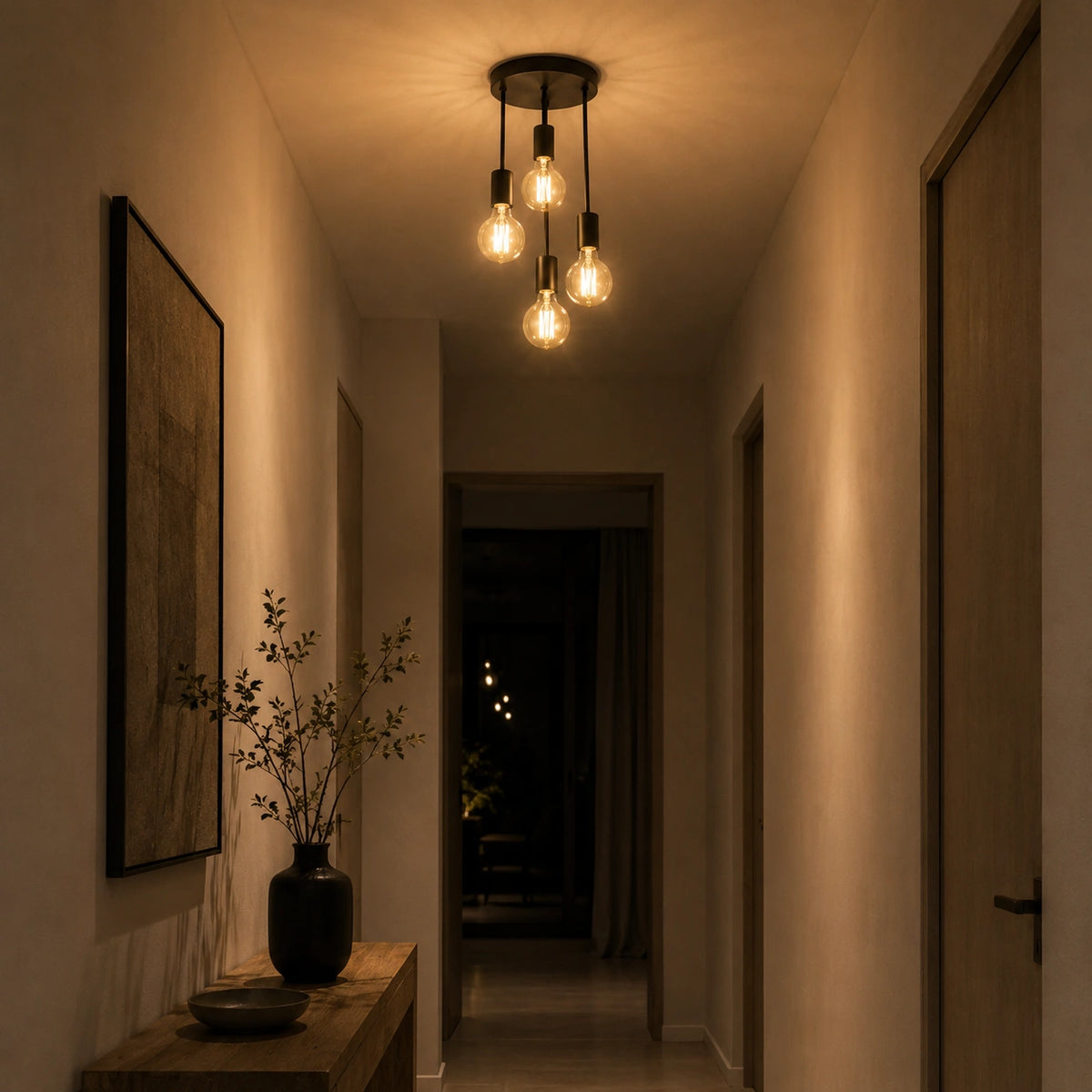 Lustre industriel noir | Enzo