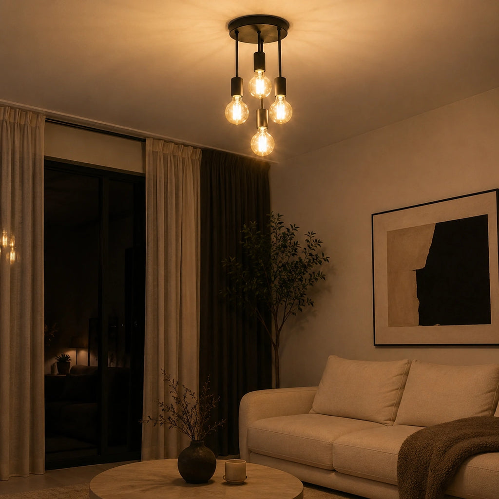 Lustre industriel noir | Enzo