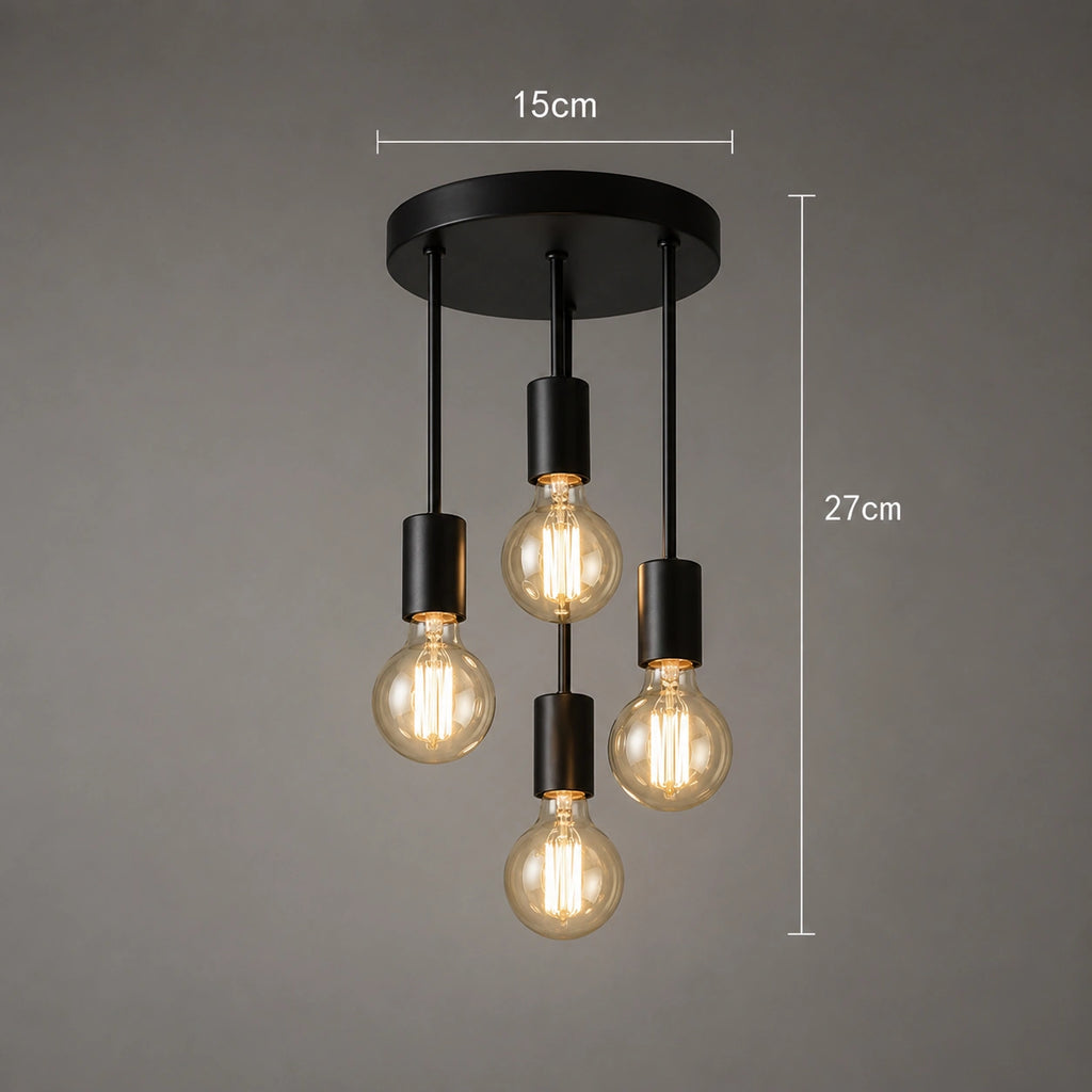Lustre industriel noir | Enzo