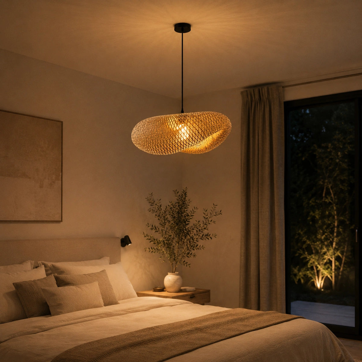 Lustre en rotin artisanal | Maya