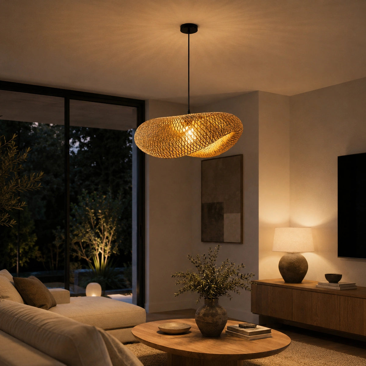 Lustre en rotin artisanal | Maya