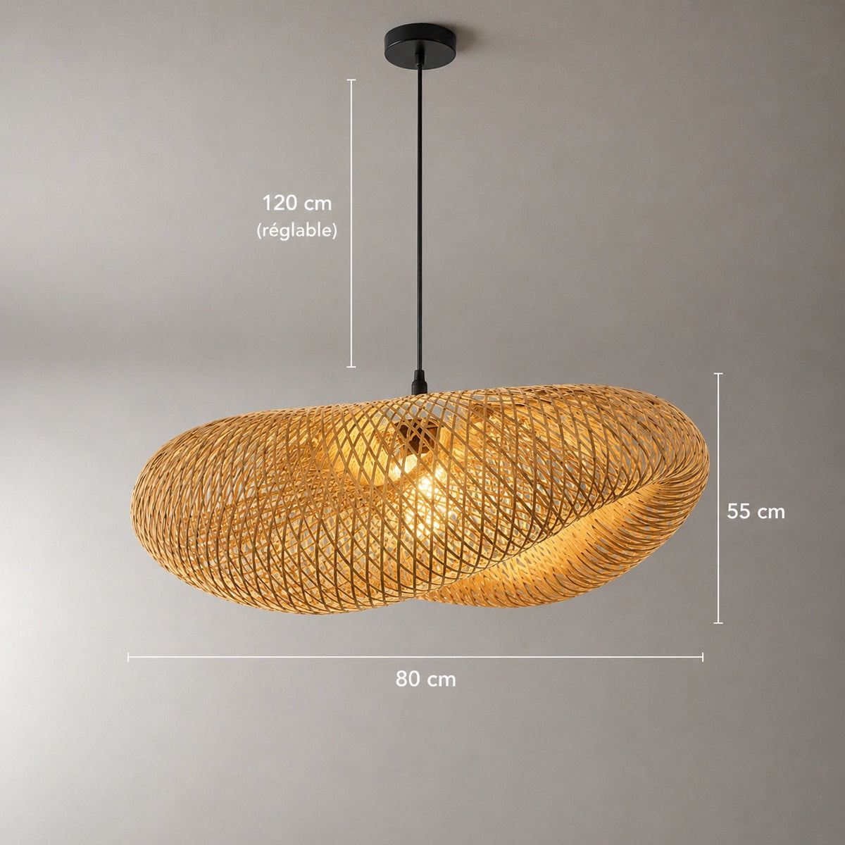 Lustre en rotin artisanal | Maya
