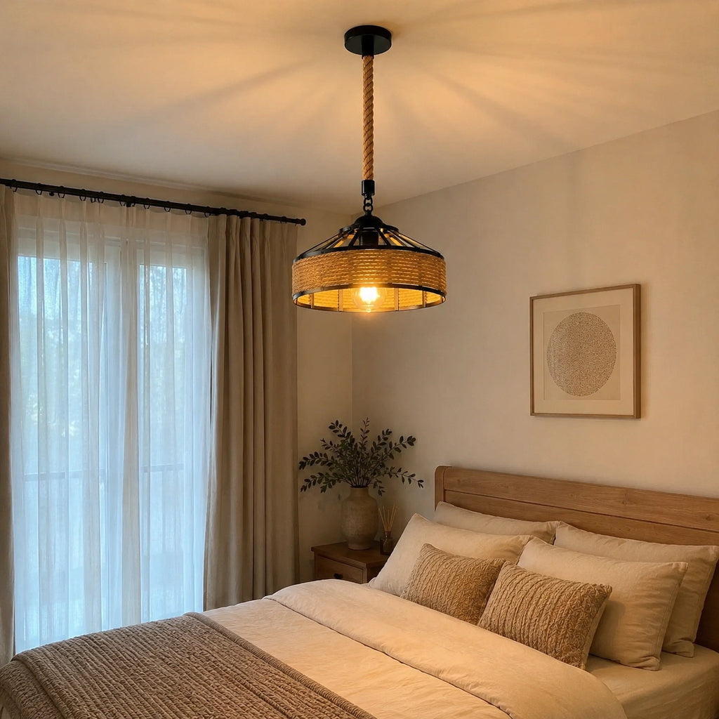 Lustre Vintage en rotin | Eden
