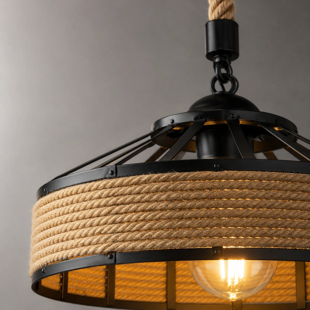 Lustre Vintage en rotin | Eden