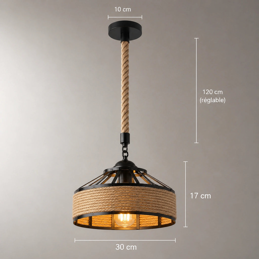 Lustre Vintage en rotin | Eden