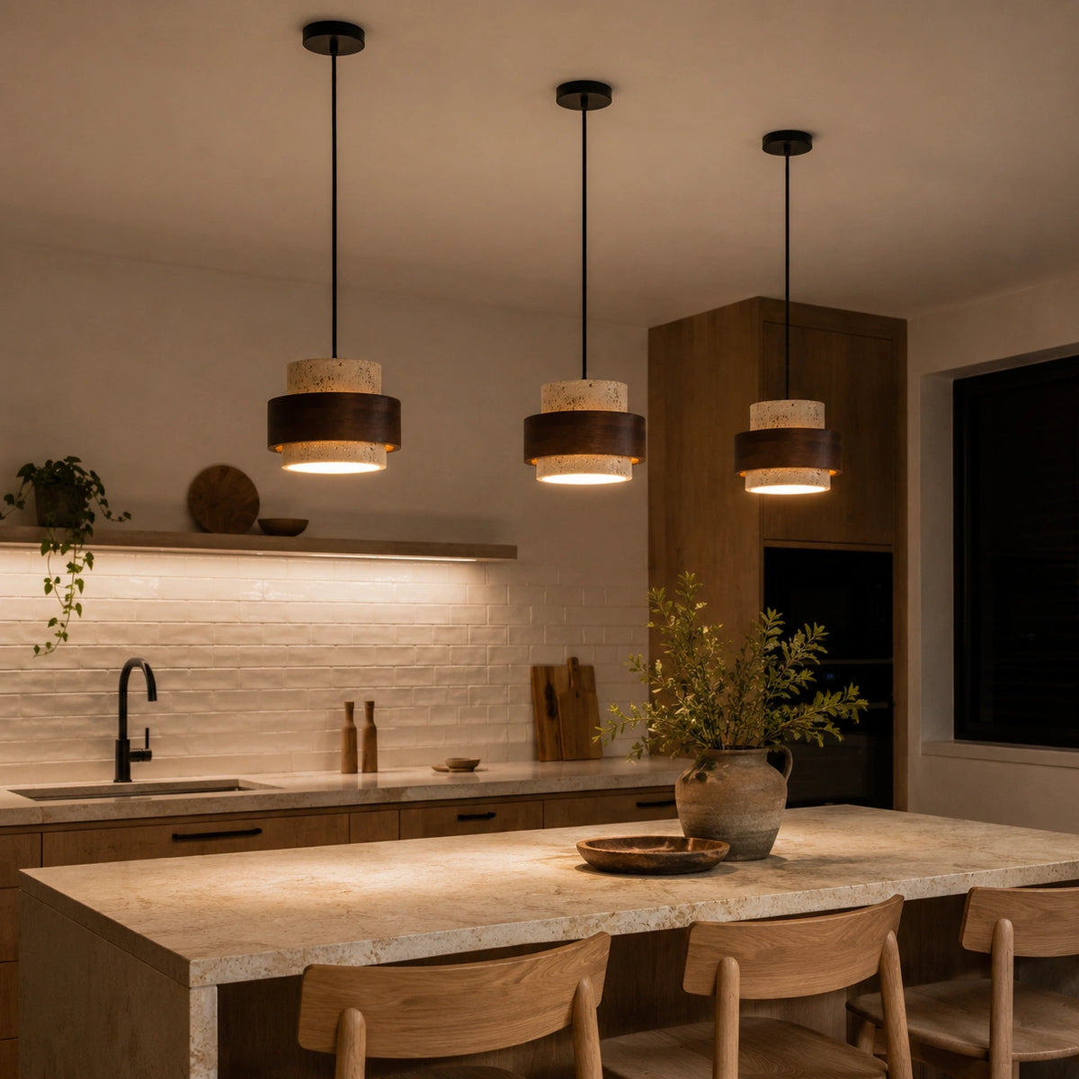 Suspension travertin | Luminaire design - Aris