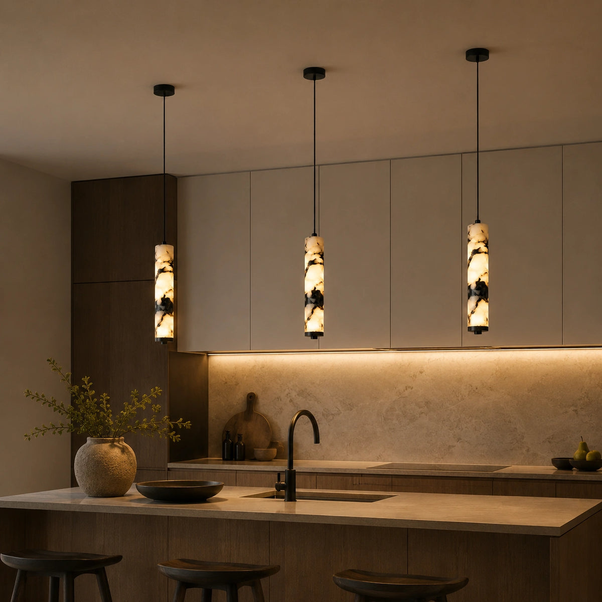 Suspension effet marbre blanc | Oris