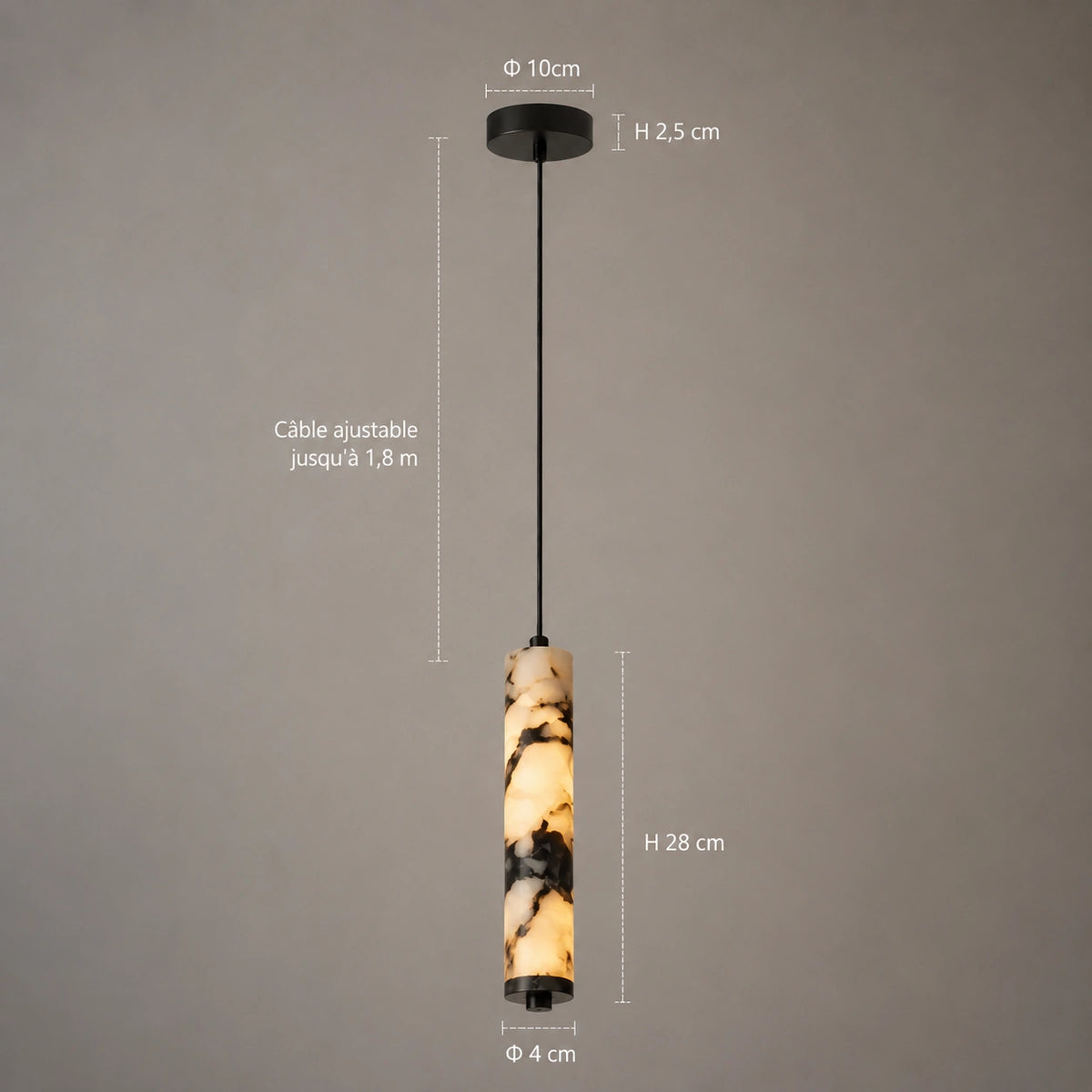 Suspension effet marbre blanc | Oris