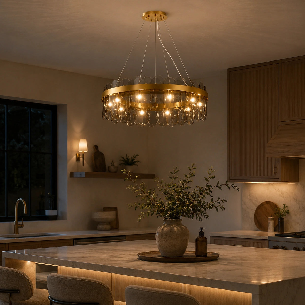 Lustre de salon en verre | Isalys