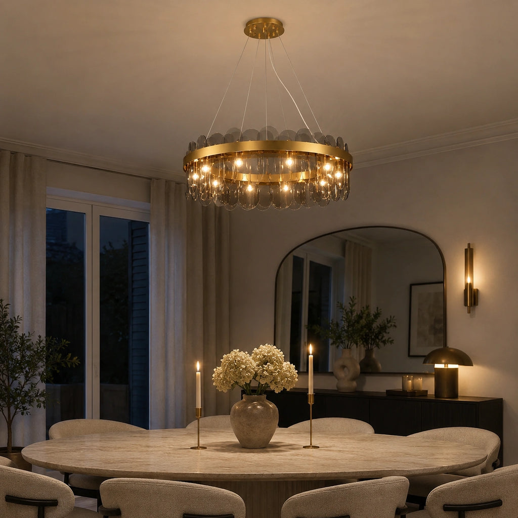 Lustre de salon en verre | Isalys