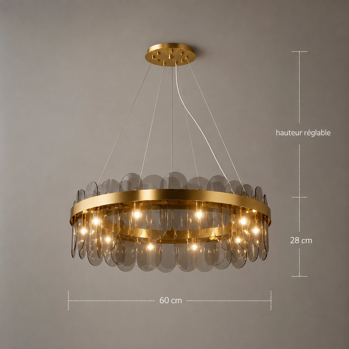 Lustre de salon en verre | Isalys