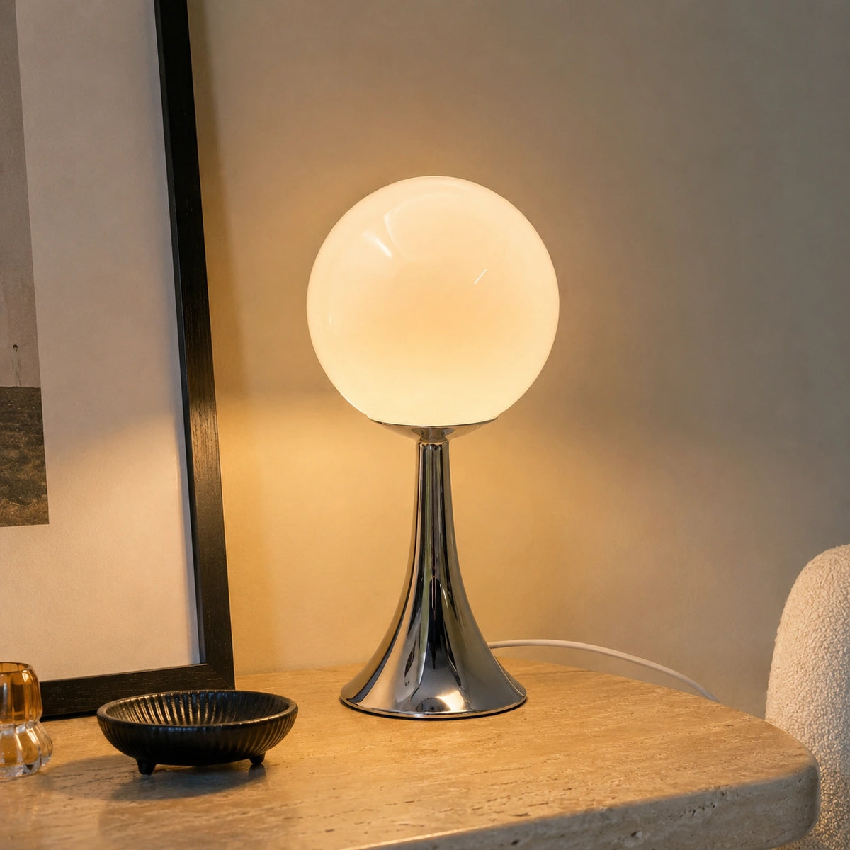 Lampe de Chevet en Verre LED – Éclairage Tactile à Intensité Variable - bouli