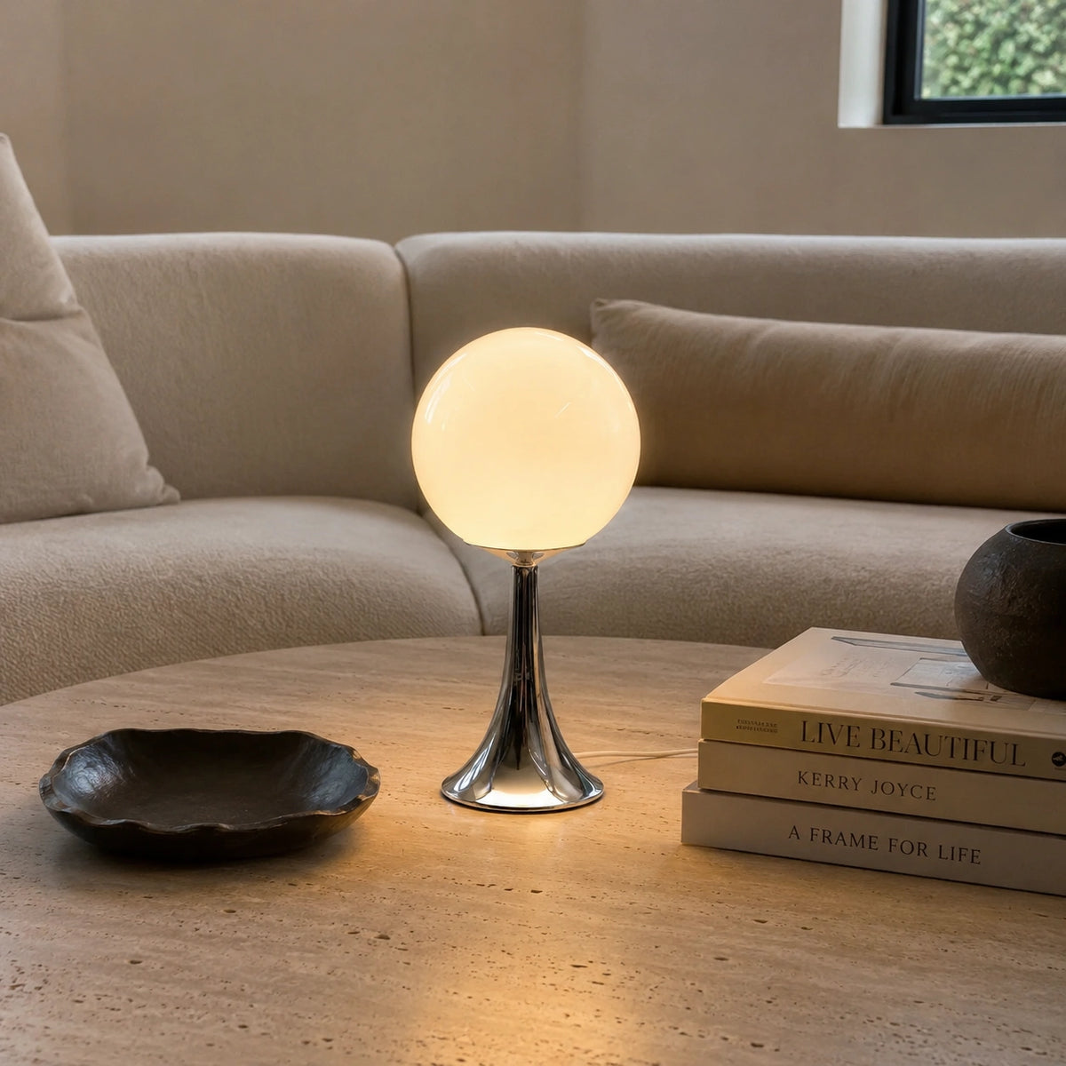 Lampe de Chevet en Verre LED – Éclairage Tactile à Intensité Variable - bouli