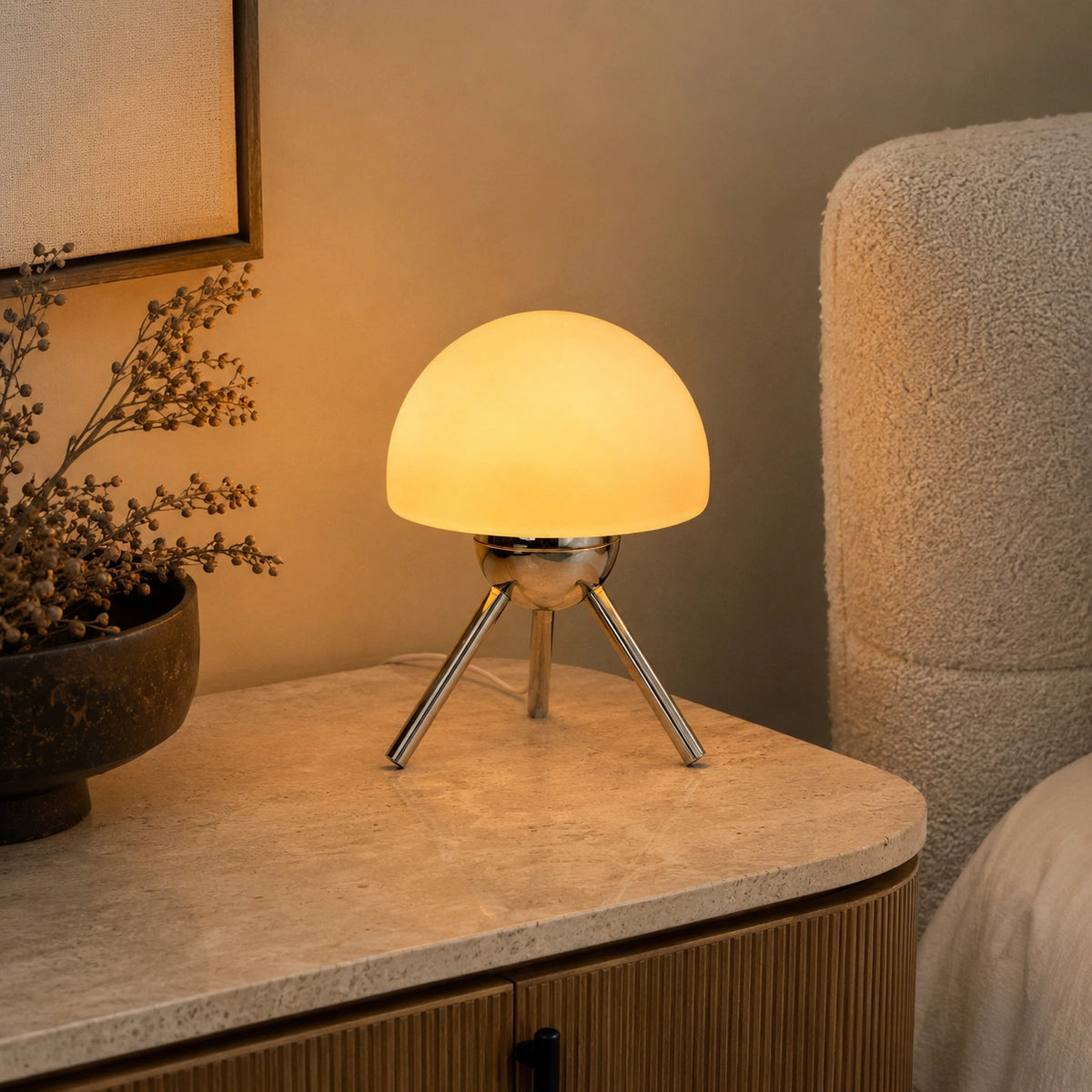 Lampe de Table Style Murano en Verre Coloré – Éclairage LED Dimmable