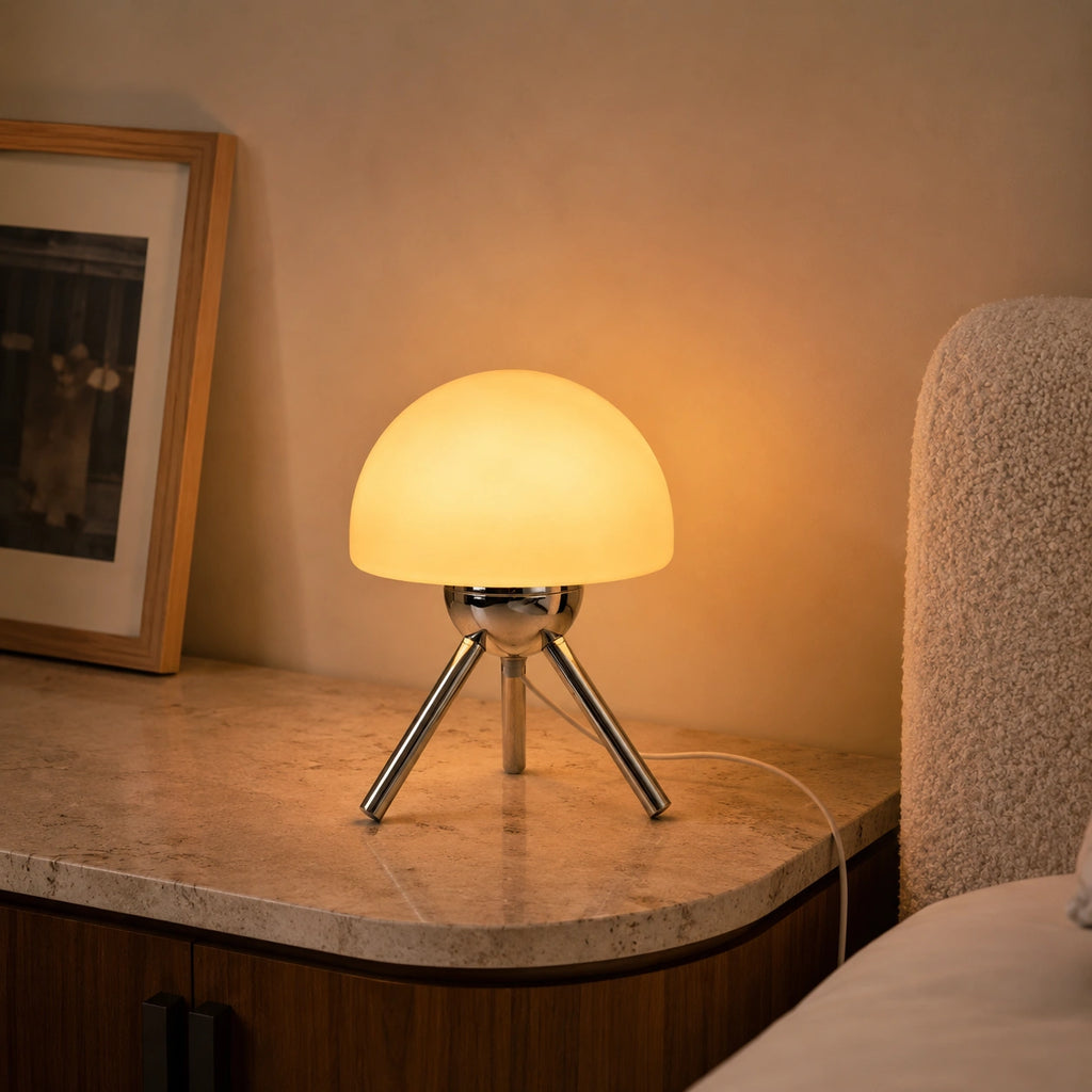 Lampe de Table Style Murano en Verre Coloré – Éclairage LED Dimmable