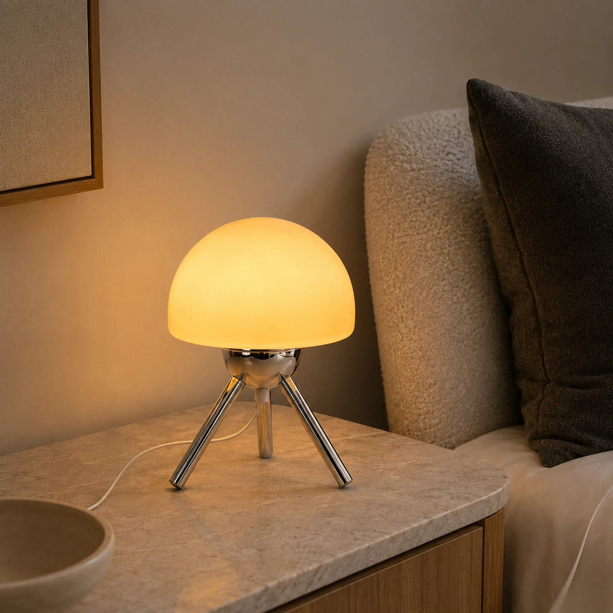 Lampe de Table Style Murano en Verre Coloré – Éclairage LED Dimmable