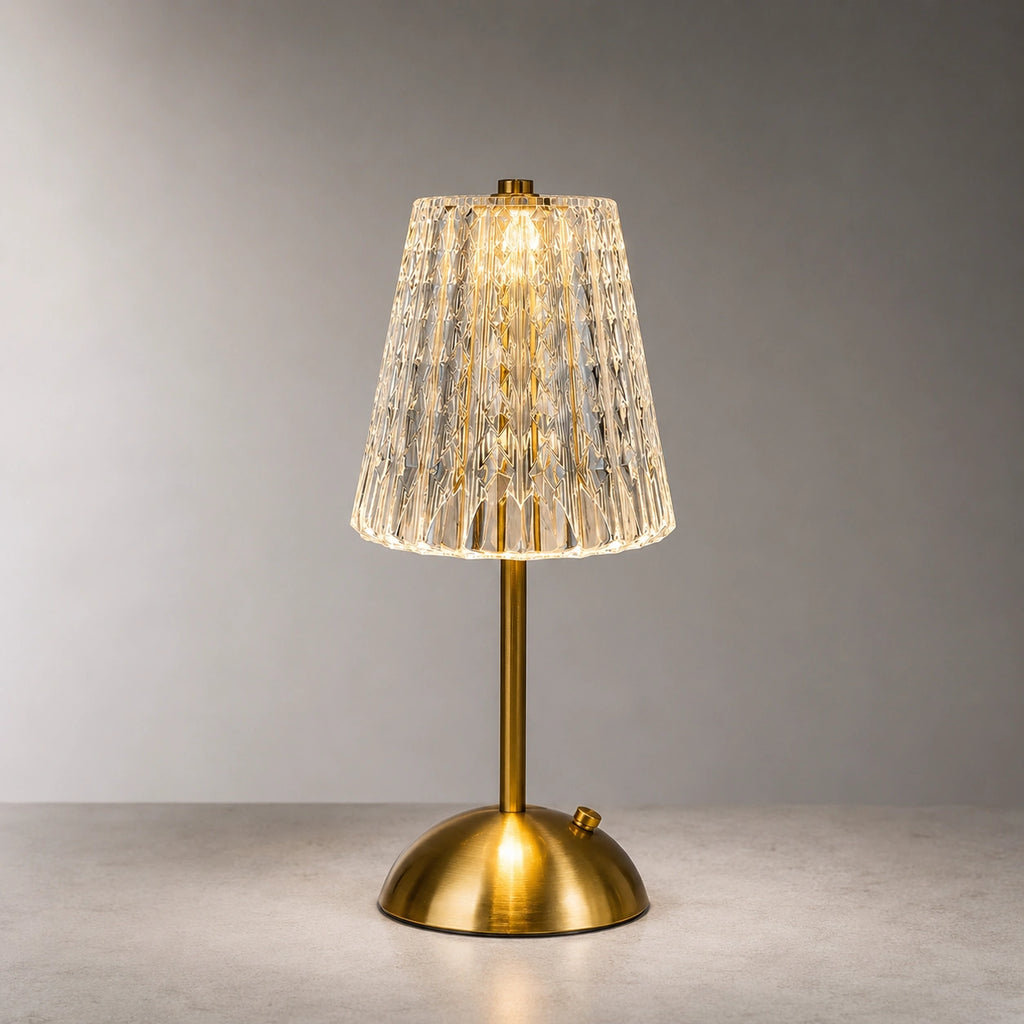 Lampe de Table Cristal Rechargeable – Éclairage LED Tactile à Intensité Variable - AURORA