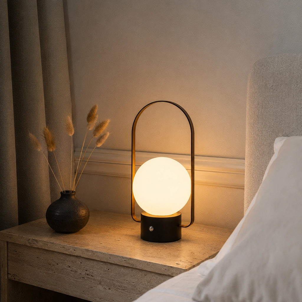 Lampe LED Rechargeable Sans Fil Noire – Éclairage Tactile Dimmable