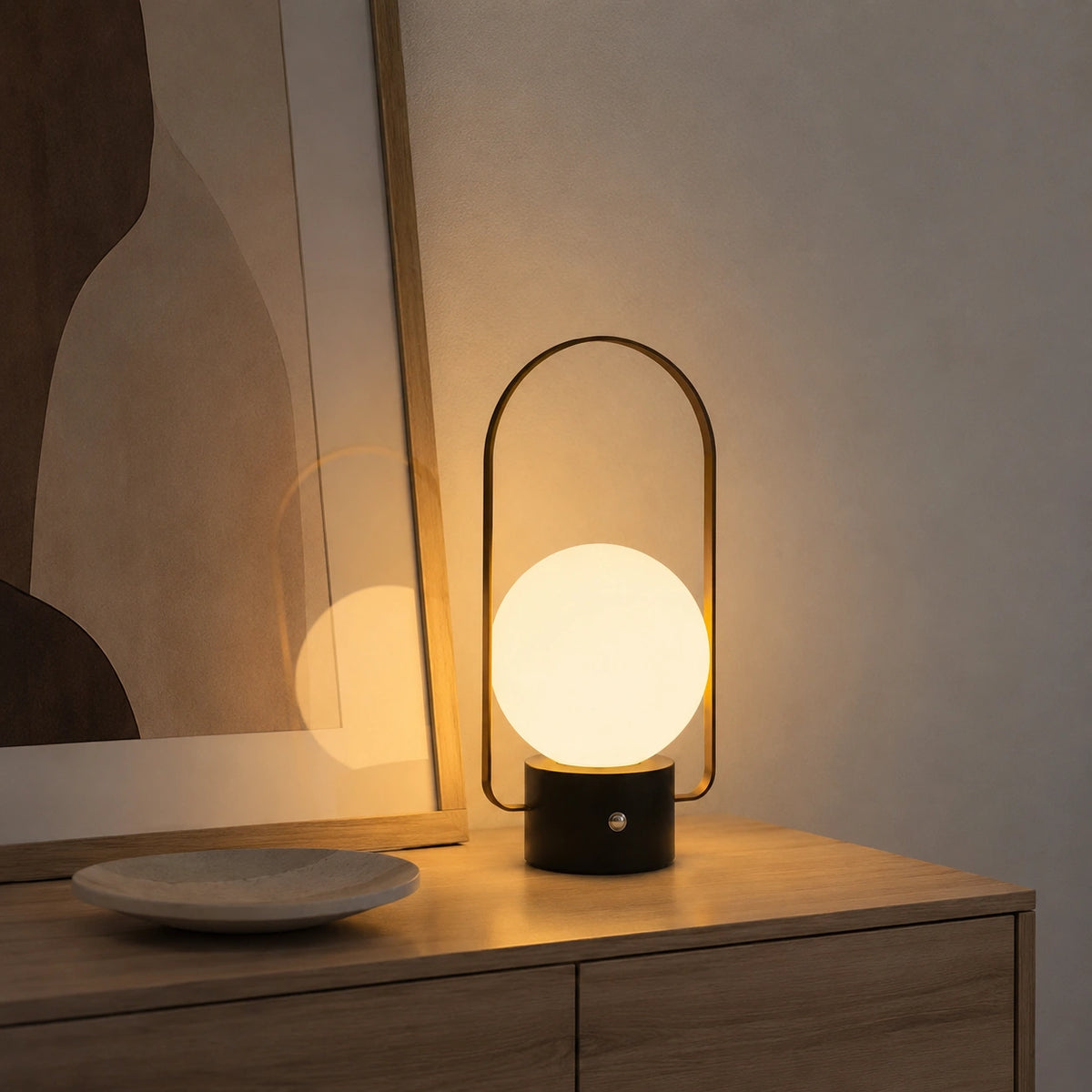 Lampe LED Rechargeable Sans Fil Noire – Éclairage Tactile Dimmable