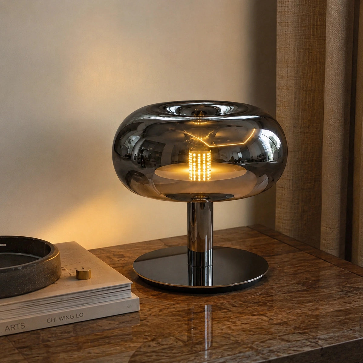 Lampe Champignon Méduse en Verre – Éclairage LED Dimmable au Design Italien