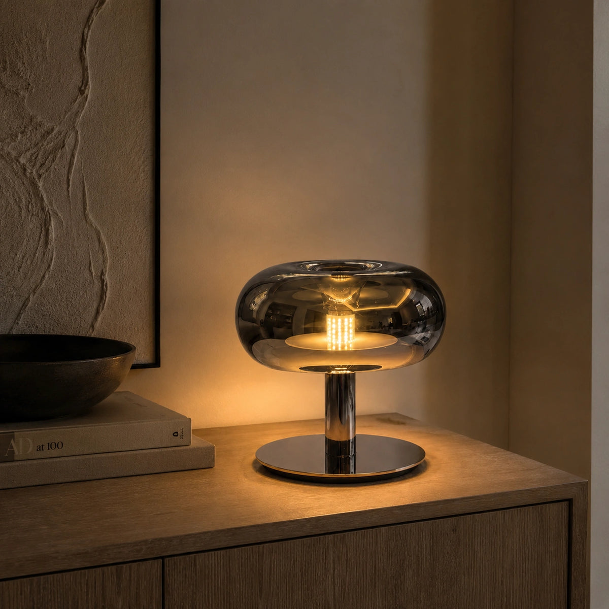 Lampe Champignon Méduse en Verre – Éclairage LED Dimmable au Design Italien