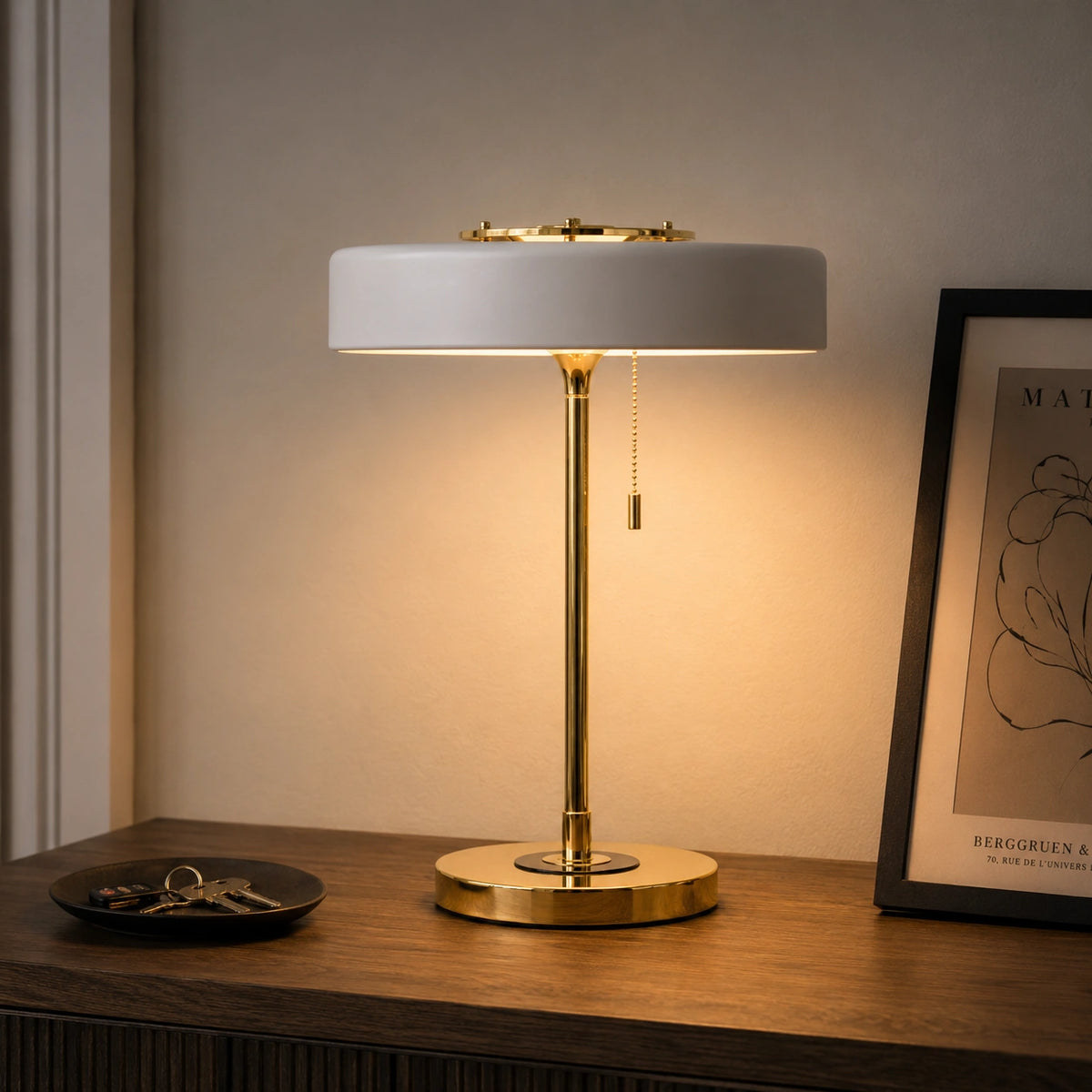 Lampe de Chevet Design Moderne Nordique Métal Doré -