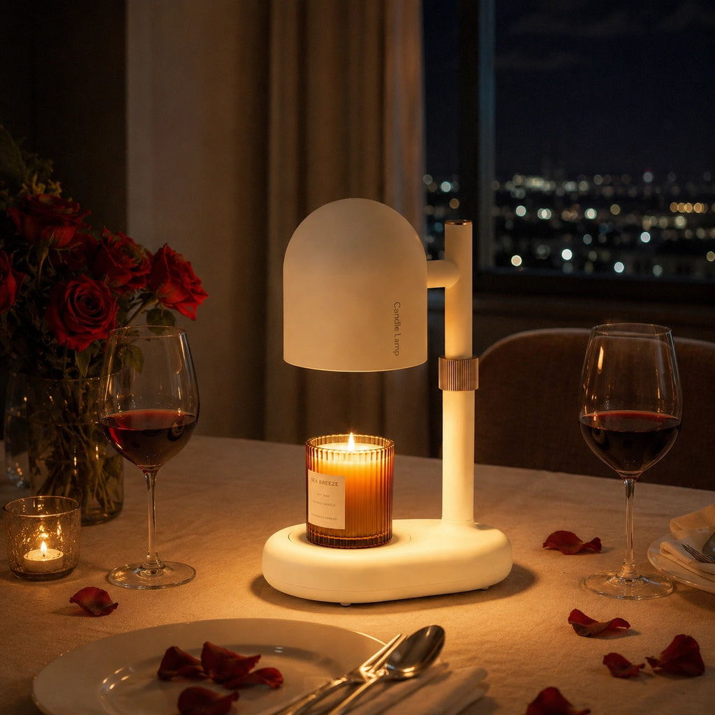 Lampe Chauffe-Bougie Électrique Dimmable – Chauffe Bougie Parfumée Sans Flamme avec Ampoule Halogène